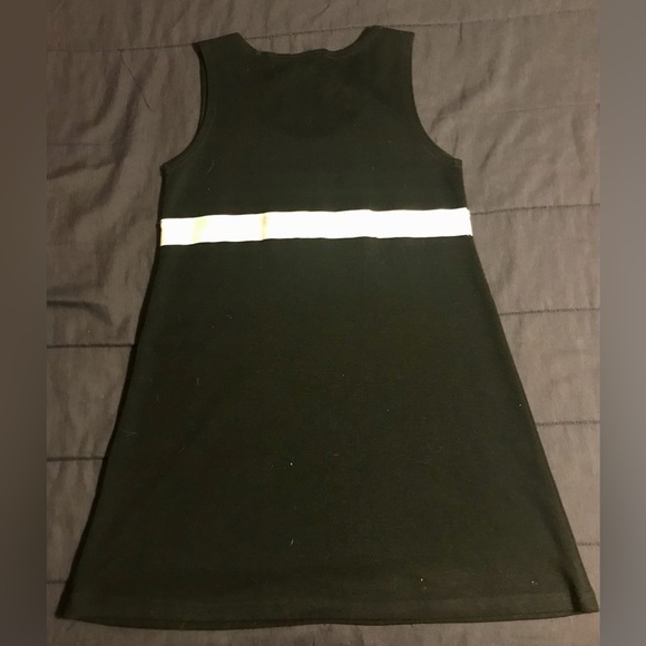 Vintage Mixed Blues Clothing Co Black with Silky White Bow Tie Waist Dress - M - Picture 4 of 6